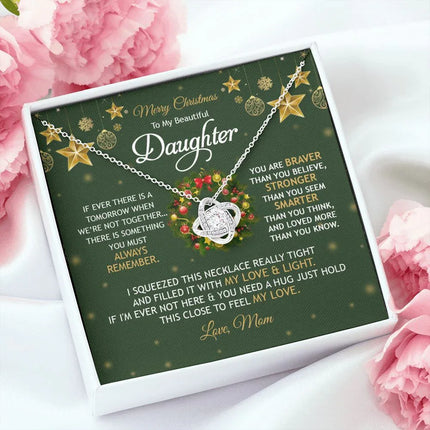 Daughter Mom - Merry Christmas - You Mean To Me - Love Knot Necklace - Charming Present