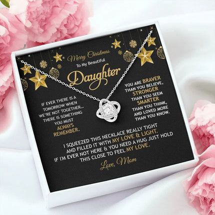 Daughter Mom - Merry Christmas - Love Knot Necklace - Charming Present