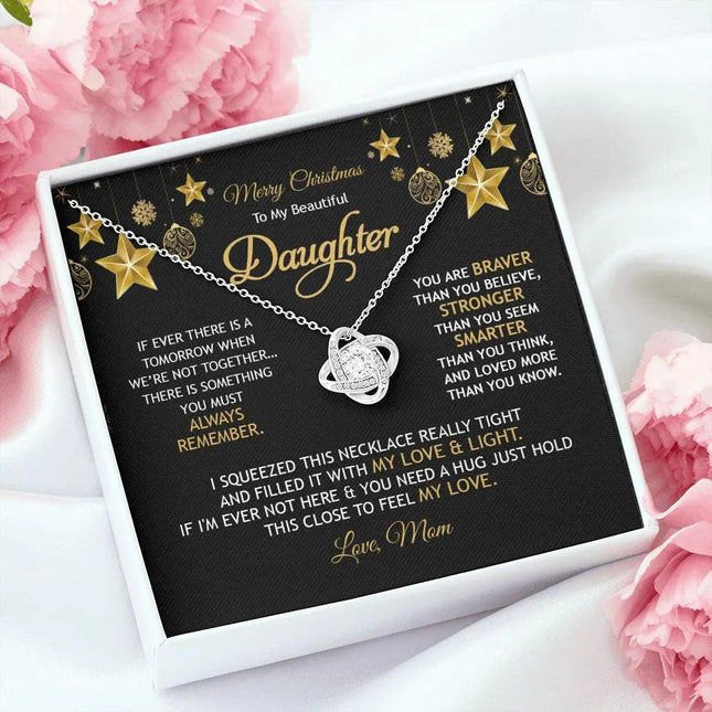 Daughter Mom - Merry Christmas - Love Knot Necklace - Charming Present