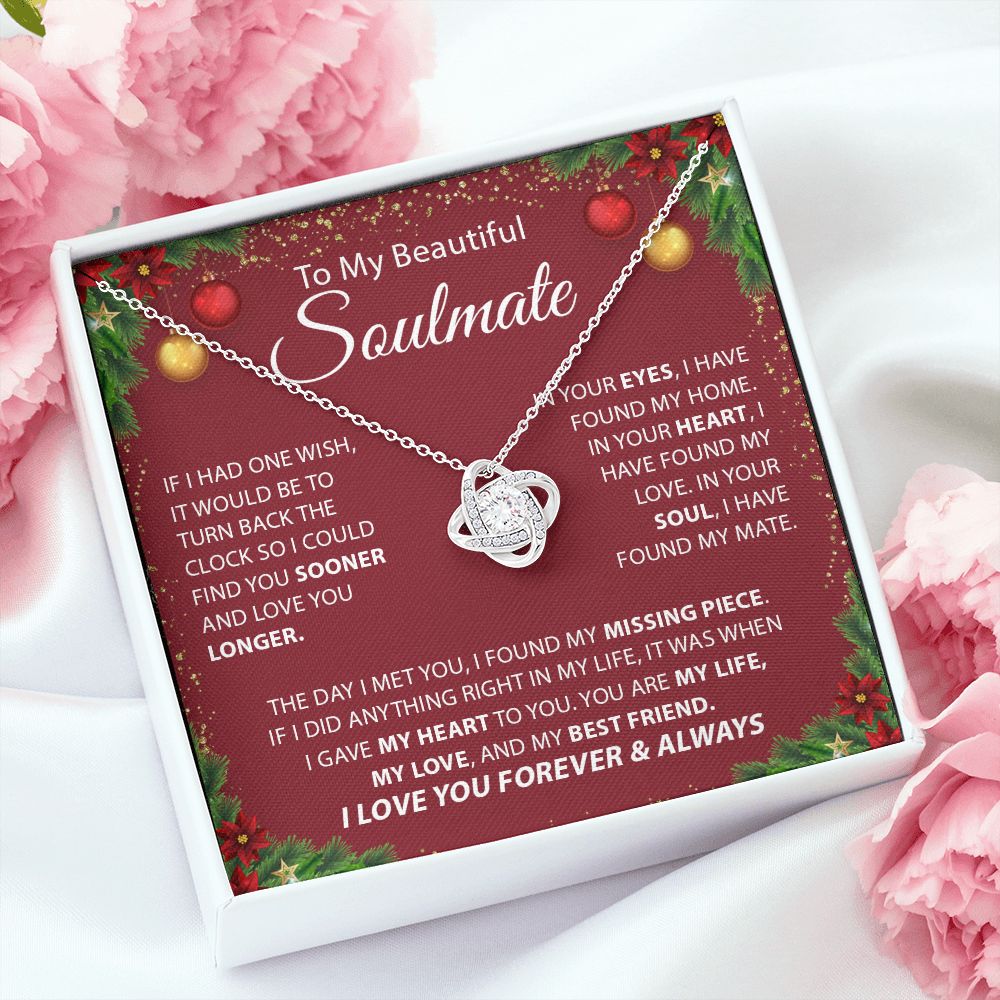 Beautiful Soulmate - I Love You Forever & Always - Love Knot Necklace