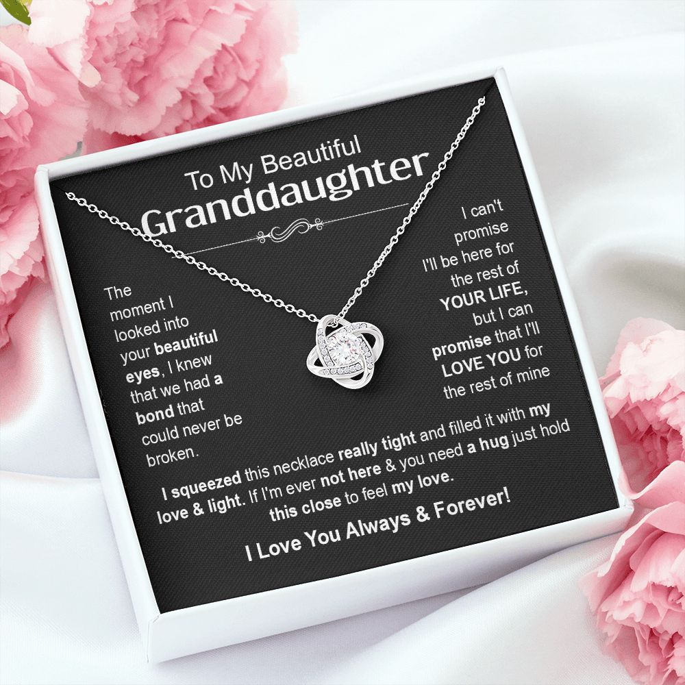 Granddaughter - I Love You Always & Forever - Love Knot Necklace