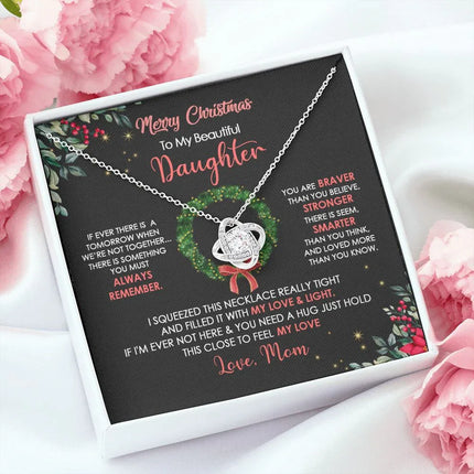 Daughter Mom - Merry Christmas - Love Knot Necklace - Charming Present
