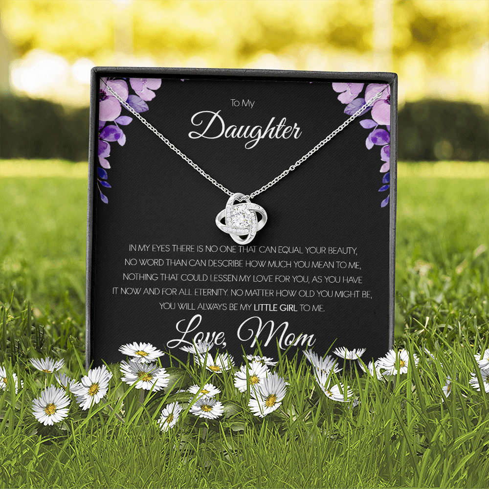To My Daughter - You'll Always Be My Little Girl - Love Knot Necklace SO151T