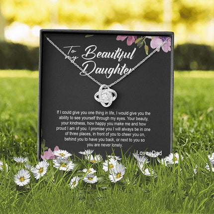 Daughter Dad - I Am Here For You Always And Forever - Love Knot Necklace - Charming Present