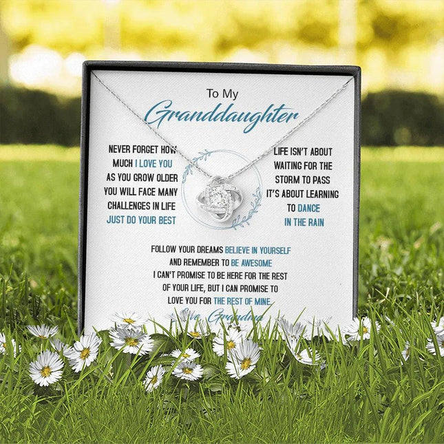 To My Granddaughter - Just Do Your Best - Love Knot Necklace SO161V - Charming Present