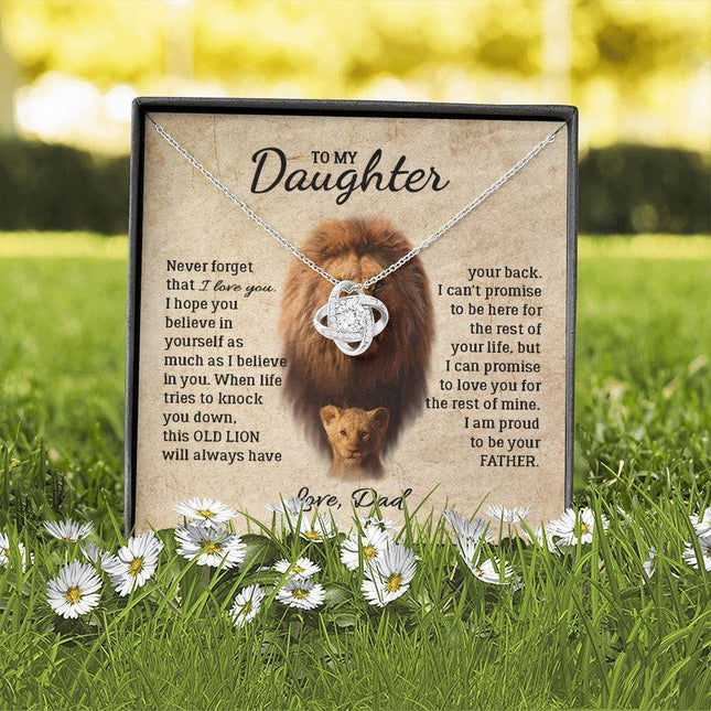 Daughter - Dad - I Am Proud To Be Your Father - Love Knot Necklace - Charming Present