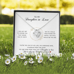 To My Daughter In Law - You're My Daughter In Heart - Love Knot Necklace SO172V