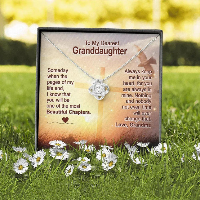 To My Dearest Granddaughter - You Are The Most Beautiful Chapter - Love Knot Necklace SO158V - Charming Present