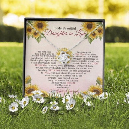 Daughter In Law - I Will Forever Love You - Love Knot Necklace - Charming Present