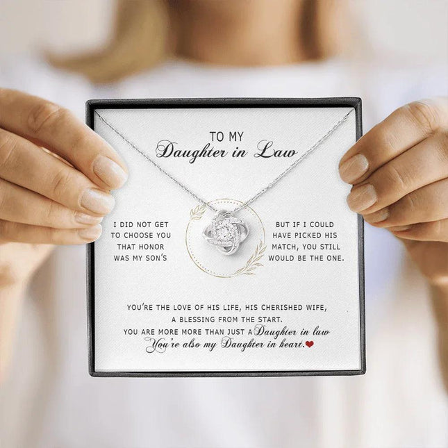 To My Daughter In Law - You're My Daughter In Heart - Love Knot Necklace SO172V - Charming Present