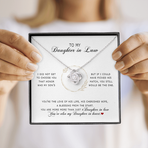 To My Daughter In Law - You're My Daughter In Heart - Love Knot Necklace SO172V