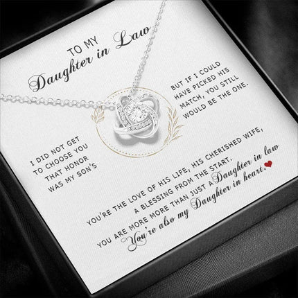 To My Daughter In Law - You're My Daughter In Heart - Love Knot Necklace SO172V - Charming Present