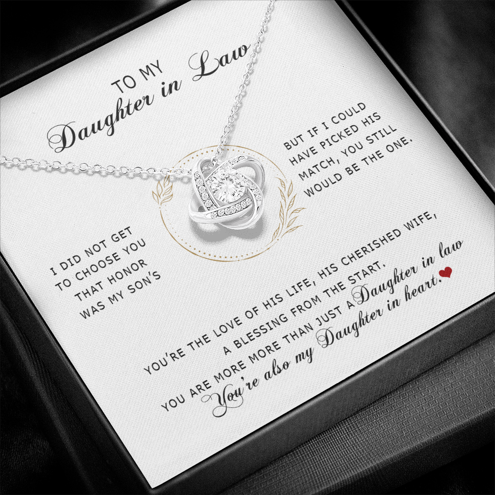 To My Daughter In Law - You're My Daughter In Heart - Love Knot Necklace SO172V