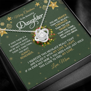 Daughter Mom - Merry Christmas - You Mean To Me - Love Knot Necklace