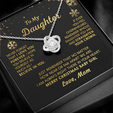 Daughter Mom - Merry Christmas - Love Knot Necklace - Charming Present