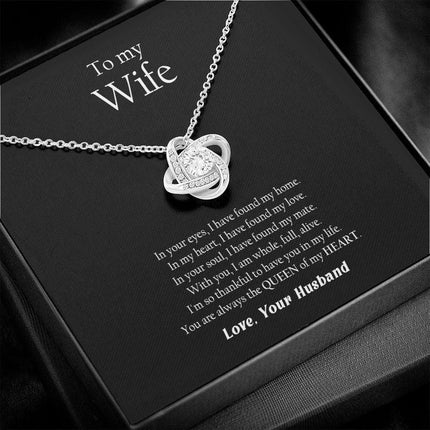 Husband Wife - Thankful To Have You In My Life - Love Knot Necklace - Charming Present