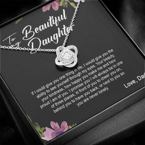 Daughter Dad - I Am Here For You Always And Forever - Love Knot Necklace