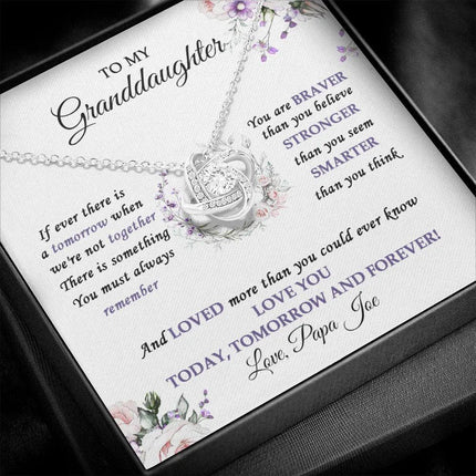 To My Granddaughter Love You Today, Tomorrow And Forever - Love Knot Necklace SO32V - Charming Present