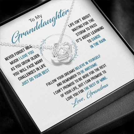 To My Granddaughter - Just Do Your Best - Love Knot Necklace SO161V - Charming Present