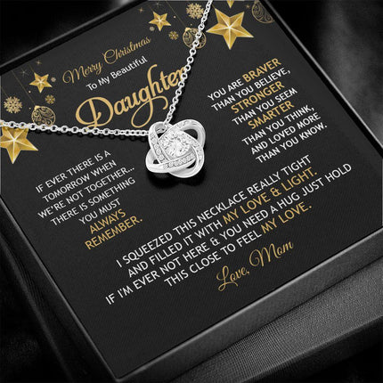 Daughter Mom - Merry Christmas - Love Knot Necklace - Charming Present