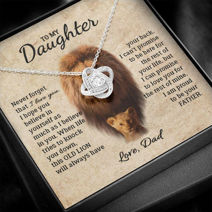Daughter - Dad - I Am Proud To Be Your Father - Love Knot Necklace - Charming Present