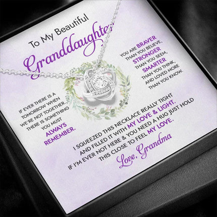 To My Beautiful Granddaughter - My Love And Light - Love Knot Necklace DR18U - Charming Present