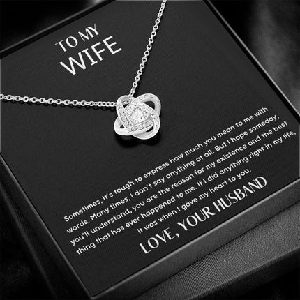 Husband Wife - How Much You Mean To Me - Love Knot Necklace - Charming Present