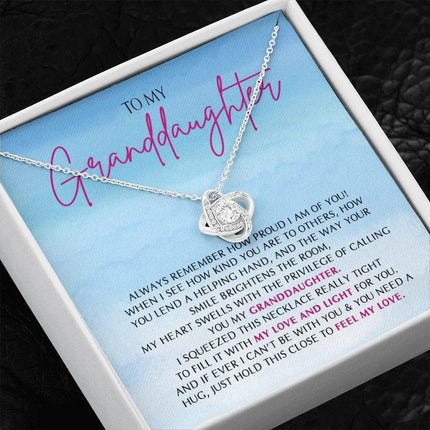To My Granddaughter - So Proud Of You - Love Knot Necklace SO162V - Charming Present