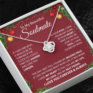 Beautiful Soulmate - I Love You Forever & Always - Love Knot Necklace