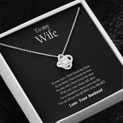 Husband Wife - Thankful To Have You In My Life - Love Knot Necklace - Charming Present