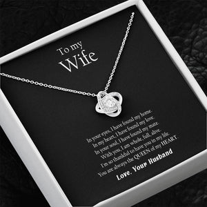 Husband Wife - Thankful To Have You In My Life - Love Knot Necklace