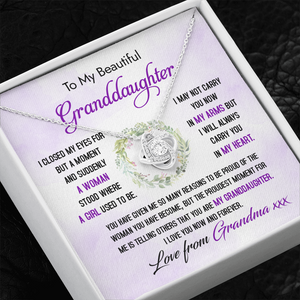 To My Beautiful Granddaughter - The Proudest Moment - Love Knot Necklace DR23