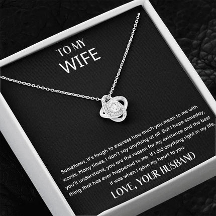 Husband Wife - How Much You Mean To Me - Love Knot Necklace - Charming Present