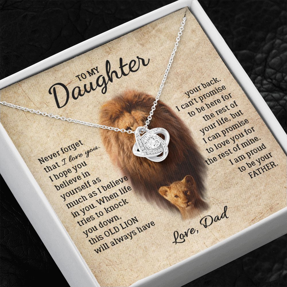 Daughter - Dad - I Am Proud To Be Your Father - Love Knot Necklace
