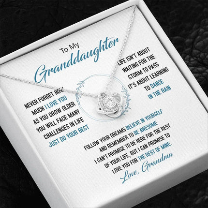 To My Granddaughter - Just Do Your Best - Love Knot Necklace SO161V - Charming Present