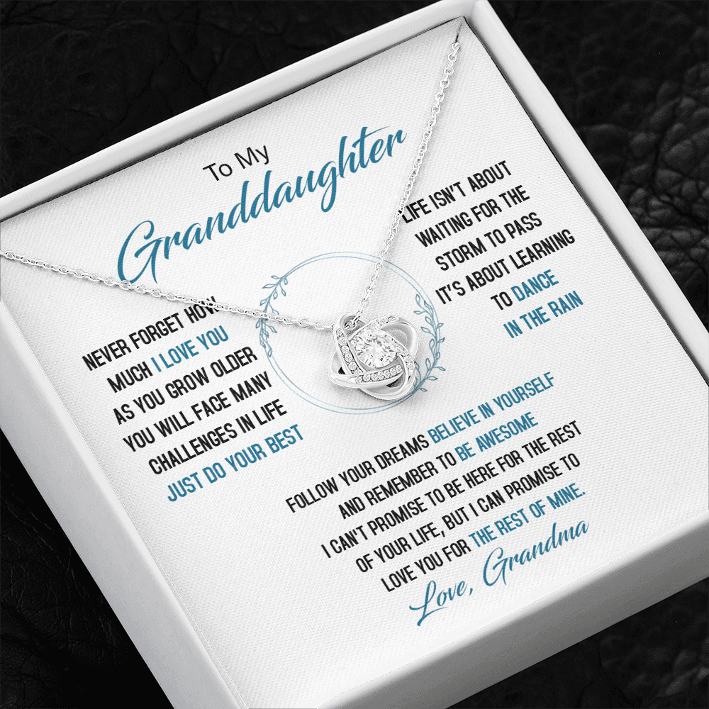 To My Granddaughter - Just Do Your Best - Love Knot Necklace SO161V