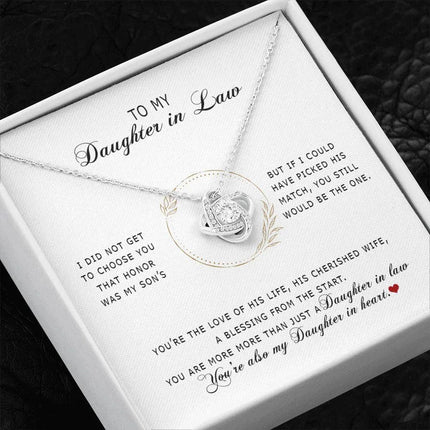 To My Daughter In Law - You're My Daughter In Heart - Love Knot Necklace SO172V - Charming Present