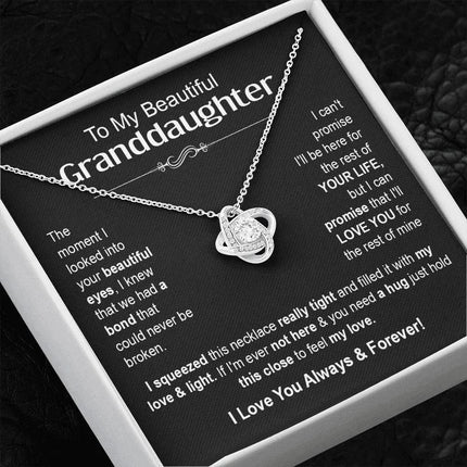 Granddaughter - I Love You Always & Forever - Love Knot Necklace - Charming Present