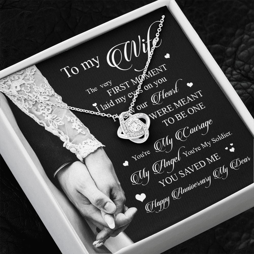 Wife Husband - I Knew Our Hearts Were Meant To Be One - Love Knot Necklace