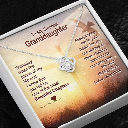 To My Dearest Granddaughter - You Are The Most Beautiful Chapter - Love Knot Necklace SO158V - Charming Present