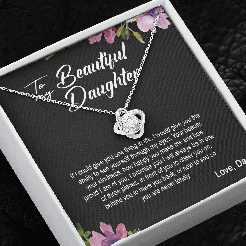 Daughter Dad - I Am Here For You Always And Forever - Love Knot Necklace