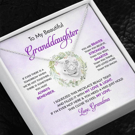 To My Beautiful Granddaughter - My Love And Light - Love Knot Necklace DR18U - Charming Present