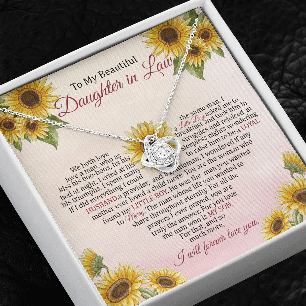 Daughter In Law - I Will Forever Love You - Love Knot Necklace