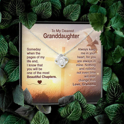 To My Dearest Granddaughter - You Are The Most Beautiful Chapter - Love Knot Necklace SO158V - Charming Present