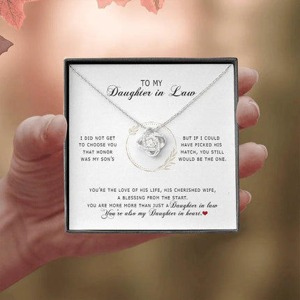 To My Daughter In Law - You're My Daughter In Heart - Love Knot Necklace SO172V - Charming Present