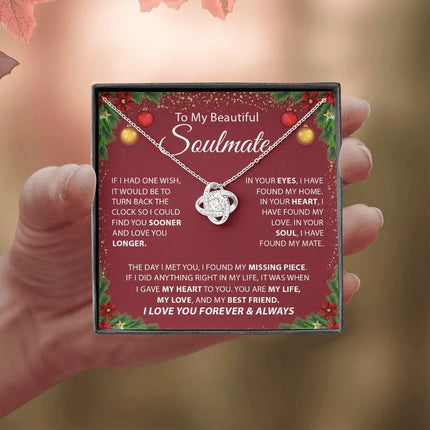 Beautiful Soulmate - I Love You Forever & Always - Love Knot Necklace - Charming Present