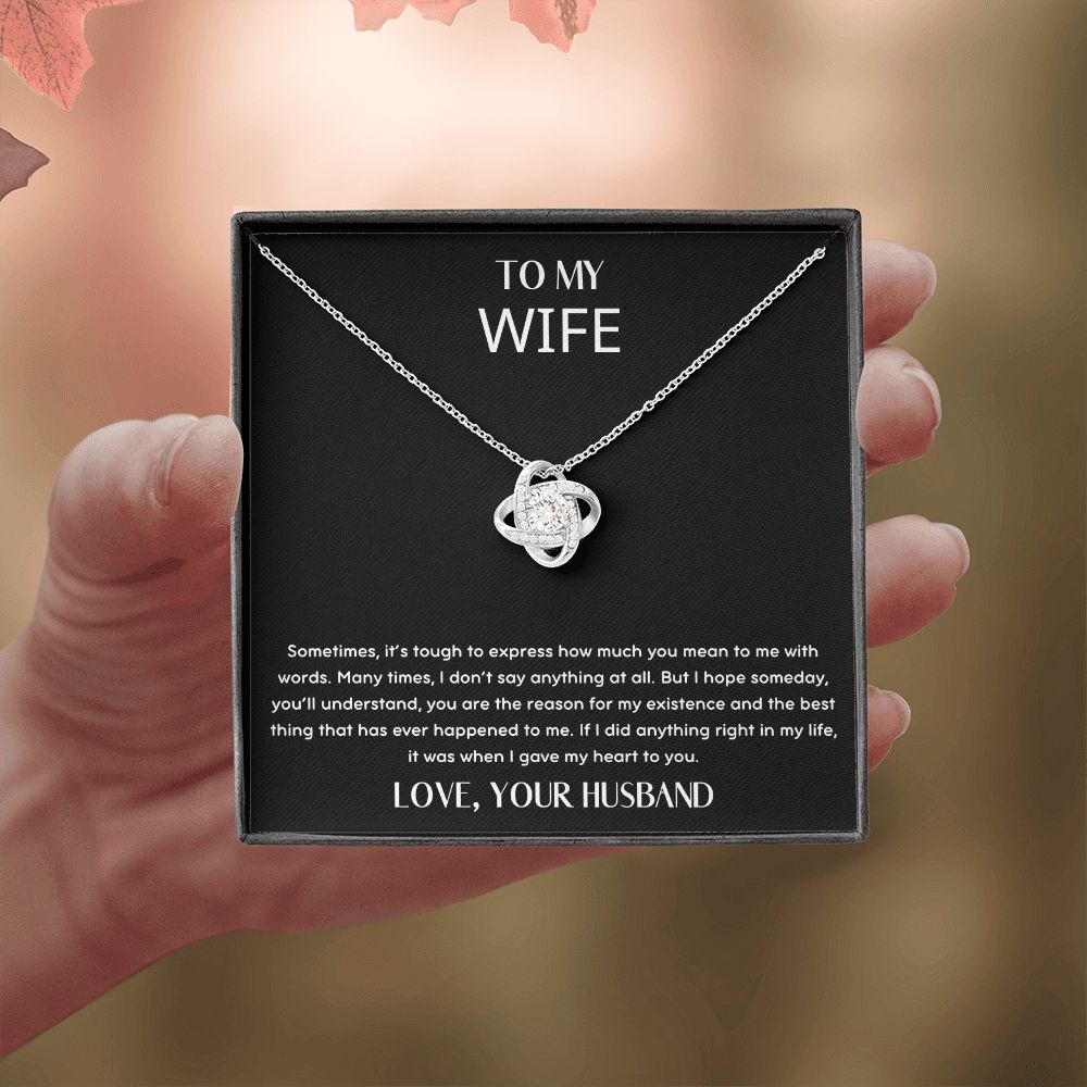 Husband Wife - How Much You Mean To Me - Love Knot Necklace