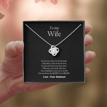 Husband Wife - Thankful To Have You In My Life - Love Knot Necklace - Charming Present