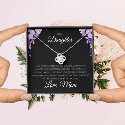 To My Daughter - You'll Always Be My Little Girl - Love Knot Necklace SO151T - Charming Present
