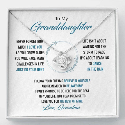 To My Granddaughter - Just Do Your Best - Love Knot Necklace SO161V - Charming Present